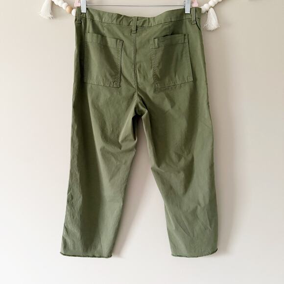 Frank & Eileen Blackstone Utility Pant Mid Rise Crop Straight Army Green Size 12 - Picture 9 of 9
